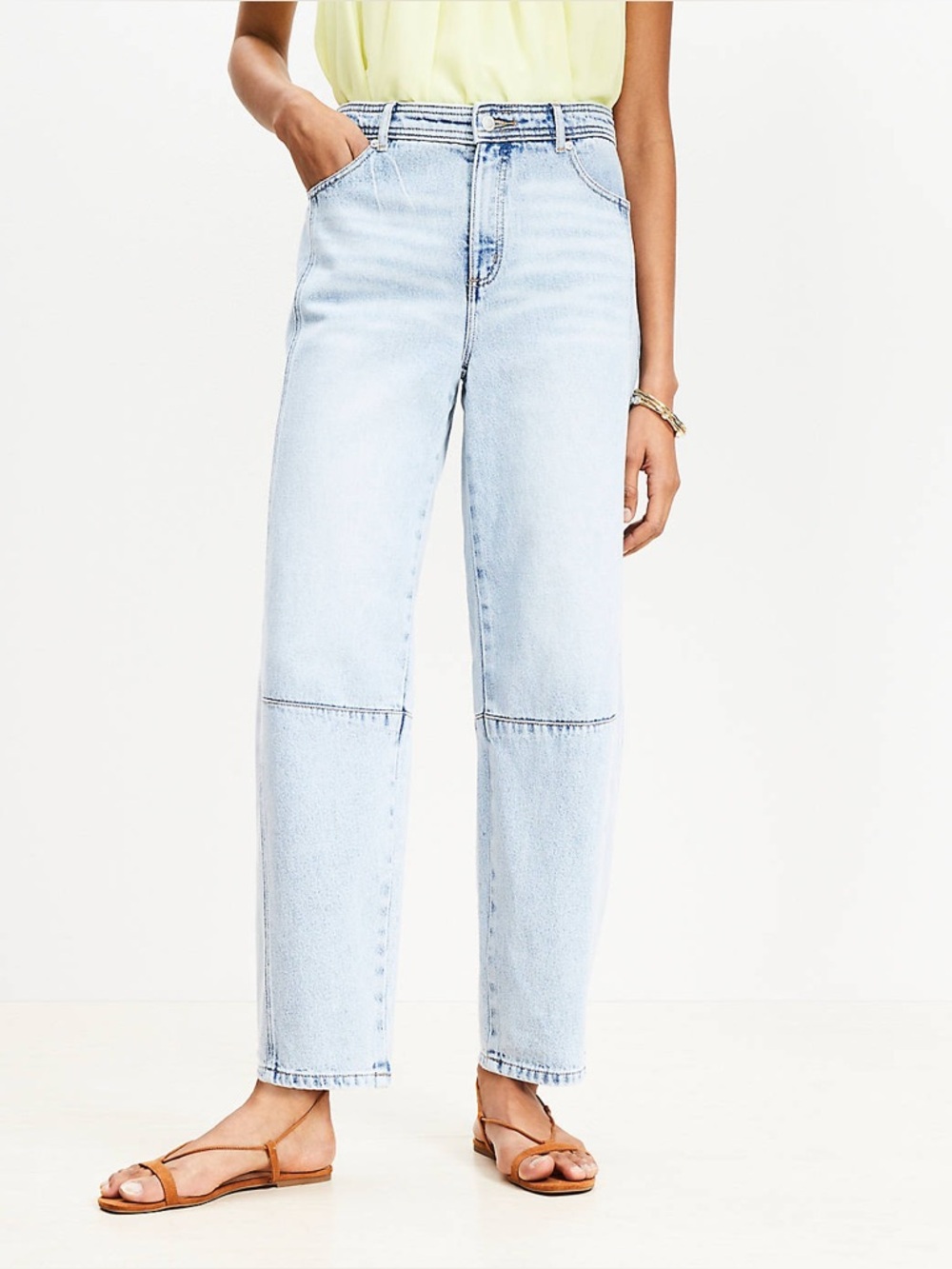 NWOT LOFT High Rise Barrel Jeans in Light Vintage Indigo Wash